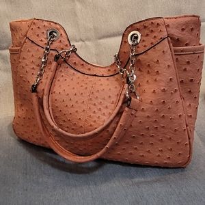 Adorable Orange double chain handle purse